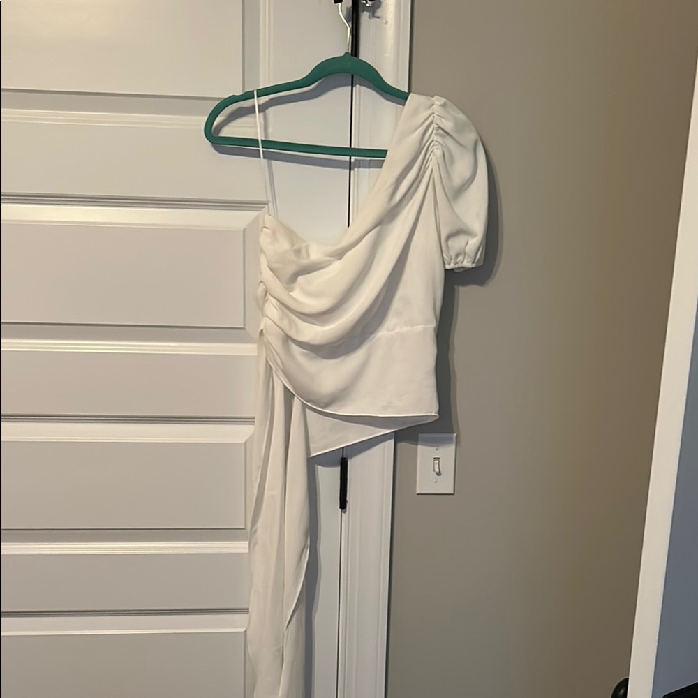 Elegant White Draped Top